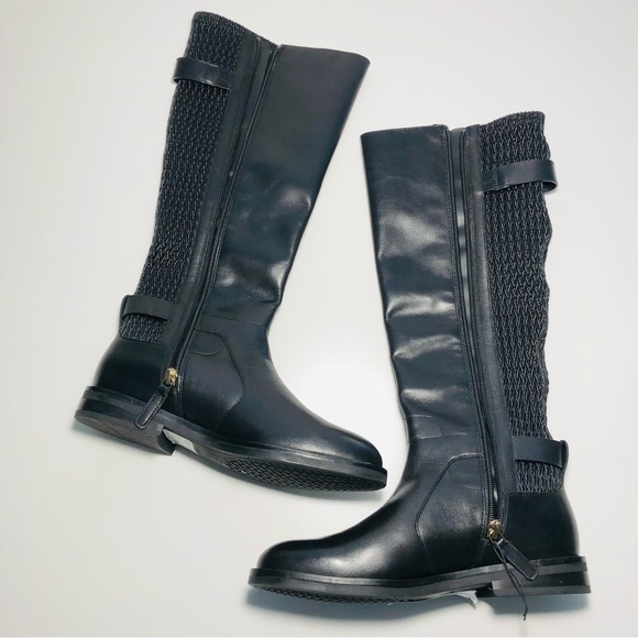 NEW Cole Haan Belted Leather Knee High Riding Boots in Black size 5.5 - Picture 11 of 16